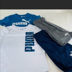 NWT- PUMA Boys' Youth 4-piece Set - White and Blue (Size: XXS (3/4)